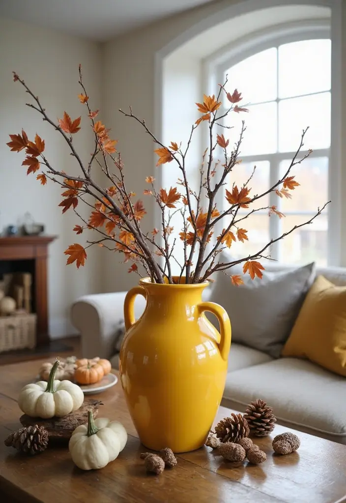 27 Yellow Ceramic Vase Decor Ideas That Radiate Warmth 28 27 Yellow Ceramic Vase Decor Ideas That Radiate Warmth - 10. Seasonal Decor Switch-Outs