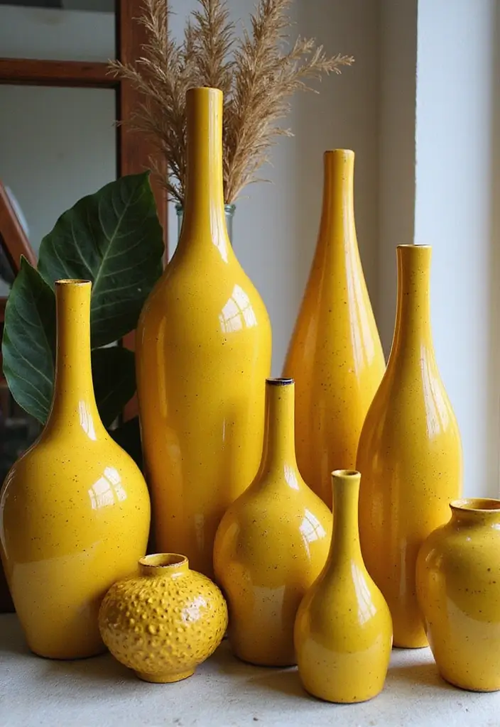 27 Yellow Ceramic Vase Decor Ideas That Radiate Warmth 83 27 Yellow Ceramic Vase Decor Ideas That Radiate Warmth - 27. Vintage Finds Revived