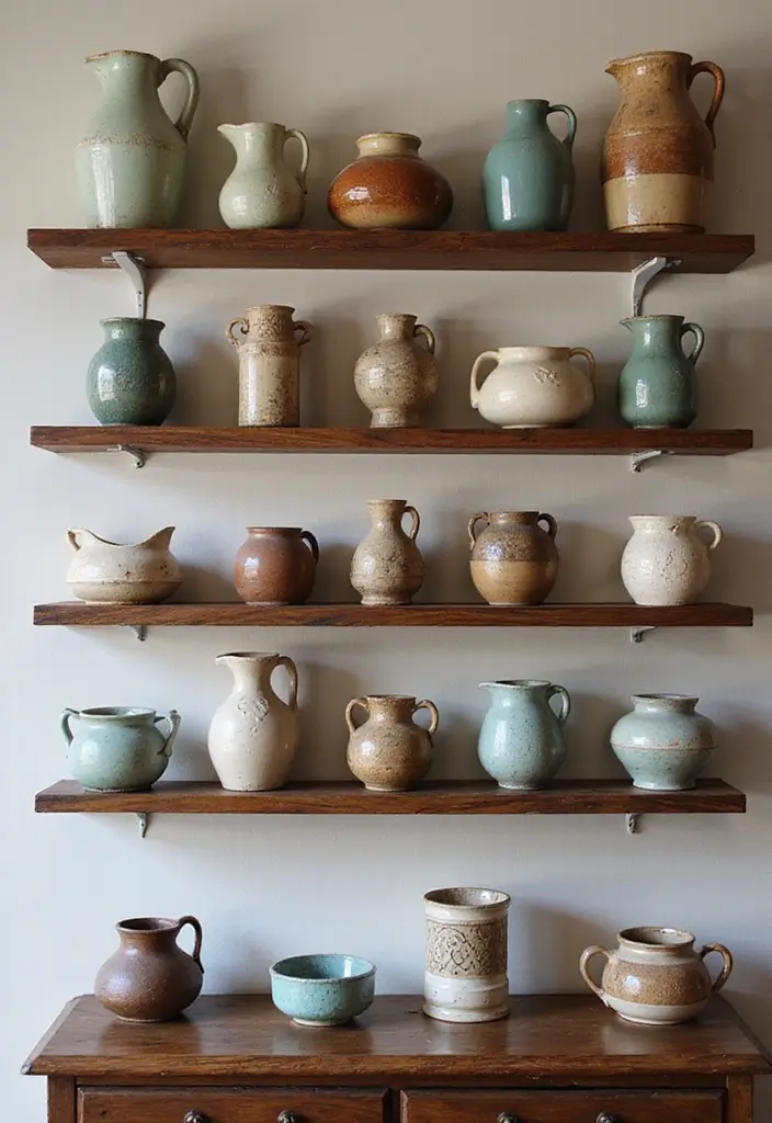 28 Antique Ceramic Jug Decor Ideas For Classic Homes 2 28 Antique Ceramic Jug Decor Ideas For Classic Homes - 2. Wall Shelf Display