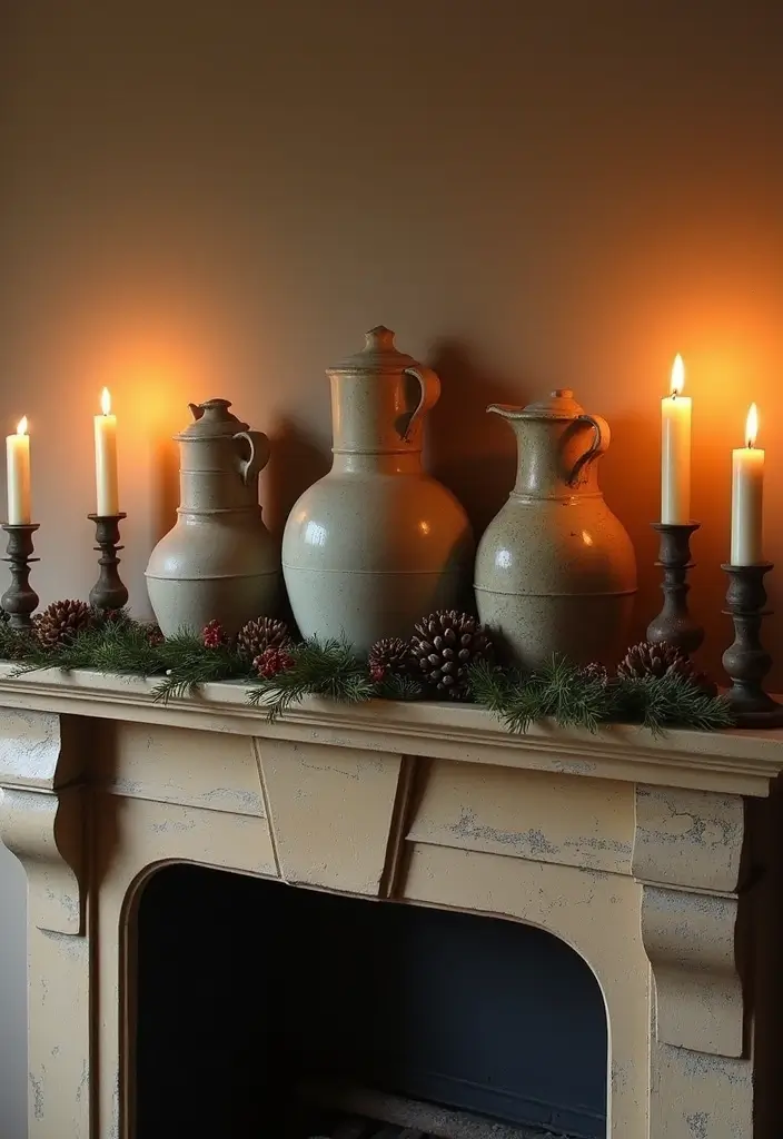 28 Antique Ceramic Jug Decor Ideas For Classic Homes 3 28 Antique Ceramic Jug Decor Ideas For Classic Homes - 3. Cozy Fireplace Mantel
