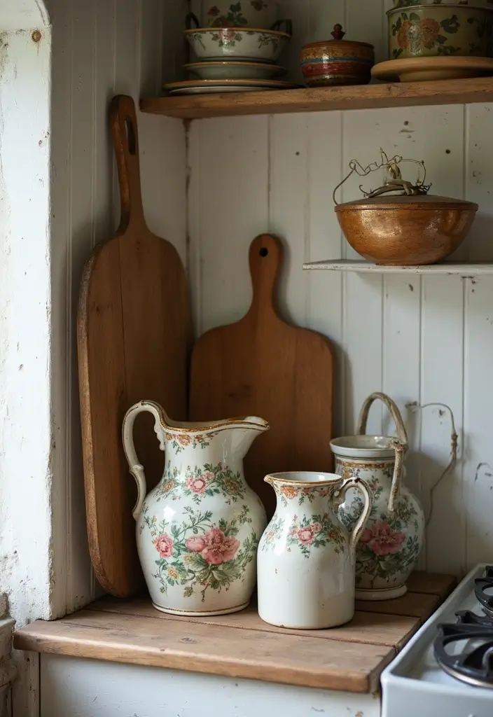 28 Antique Ceramic Jug Decor Ideas For Classic Homes 4 28 Antique Ceramic Jug Decor Ideas For Classic Homes - 4. Vintage Kitchen Corner