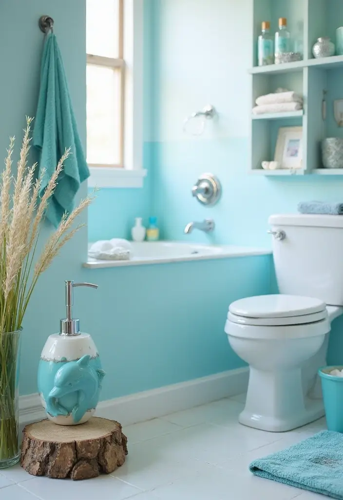 28 Ceramic Dolphin Decor Ideas Perfect For Coastal Themes 27 28 Ceramic Dolphin Decor Ideas Perfect For Coastal Themes - 11. Dolphin-themed Bathroom Accessories