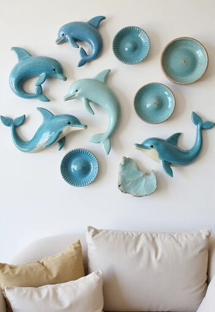 28 Ceramic Dolphin Decor Ideas Perfect For Coastal Themes 2 28 Ceramic Dolphin Decor Ideas Perfect For Coastal Themes - 2. Dolphin Wall Art