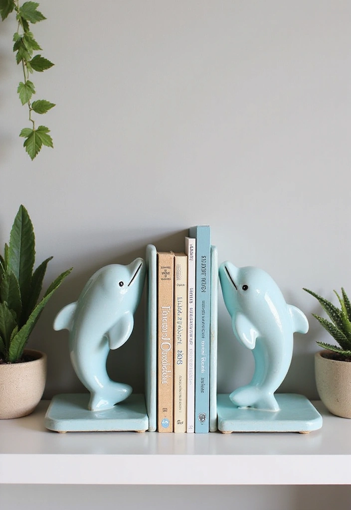 28 Ceramic Dolphin Decor Ideas Perfect For Coastal Themes 5 28 Ceramic Dolphin Decor Ideas Perfect For Coastal Themes - 3. Dolphin Bookends