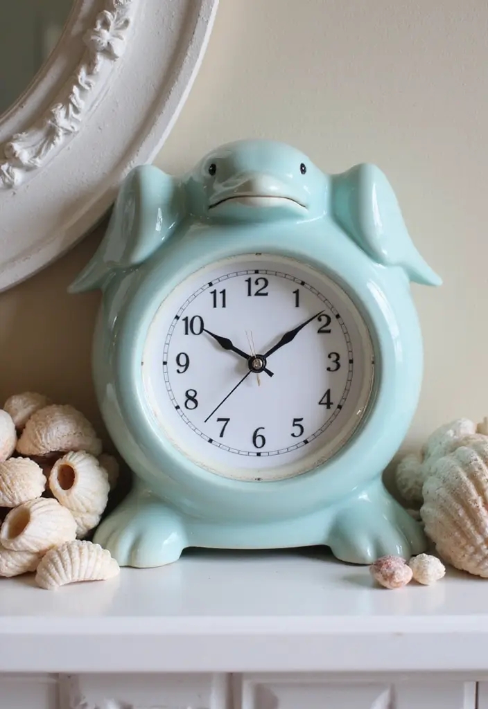 28 Ceramic Dolphin Decor Ideas Perfect For Coastal Themes 6 28 Ceramic Dolphin Decor Ideas Perfect For Coastal Themes - 4. Nautical Dolphin Clocks