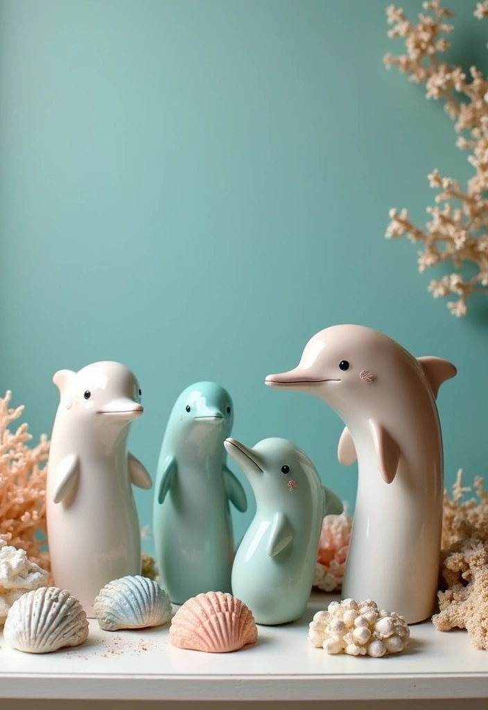28 Ceramic Dolphin Decor Ideas Perfect For Coastal Themes 13 28 Ceramic Dolphin Decor Ideas Perfect For Coastal Themes - 5. Dolphin Figurines