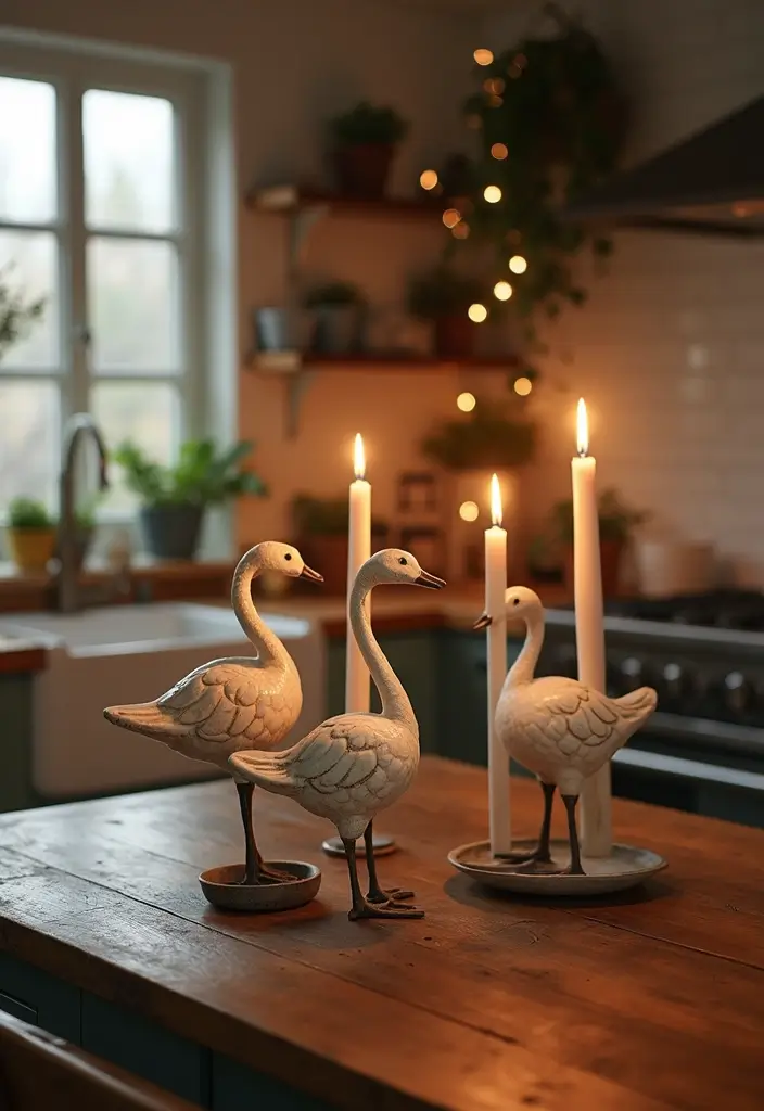 28 Vintage Ceramic Goose Decor Ideas For Farmhouse Lovers 28 28 Vintage Ceramic Goose Decor Ideas For Farmhouse Lovers - 14. Goose Candle Holders