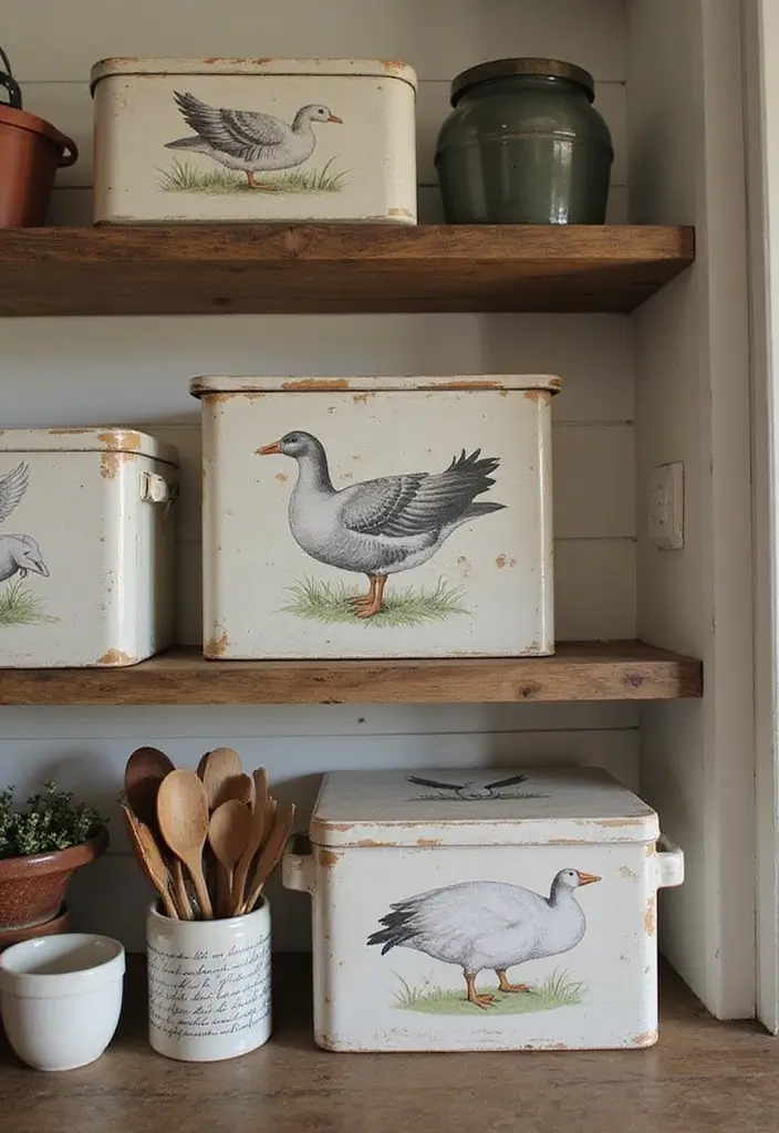 28 Vintage Ceramic Goose Decor Ideas For Farmhouse Lovers 55 28 Vintage Ceramic Goose Decor Ideas For Farmhouse Lovers - 26. Goose-Themed Storage Boxes