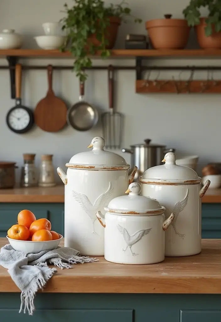 28 Vintage Ceramic Goose Decor Ideas For Farmhouse Lovers 22 28 Vintage Ceramic Goose Decor Ideas For Farmhouse Lovers - 8. Goose Canisters for Kitchen Storage