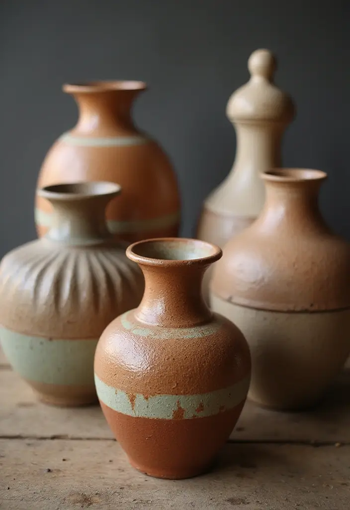 28 Vintage Ceramic Vase Decor Inspirations That Inspire Collectors - 1. Earthy Tones with Textured Finishes