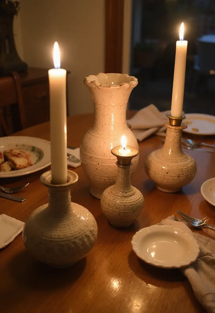 28 Vintage Ceramic Vase Decor Inspirations That Inspire Collectors - 22. Antique Inspired Candle Holders