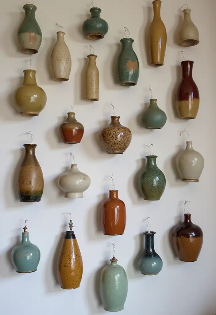 28 Vintage Ceramic Vase Decor Inspirations That Inspire Collectors - 23. Vintage Vases as Wall Decor