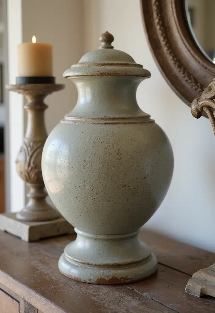 28 Vintage Ceramic Vase Decor Inspirations That Inspire Collectors - 6. Vintage Ceramic Urns as Statement Pieces