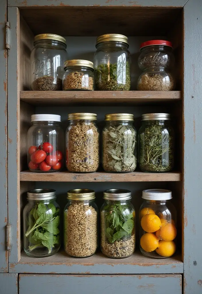 28 Vintage Kitchen Decor Ideas Featuring Ceramic Collectibles 45 28 Vintage Kitchen Decor Ideas Featuring Ceramic Collectibles - 15. Vintage Canning Jars