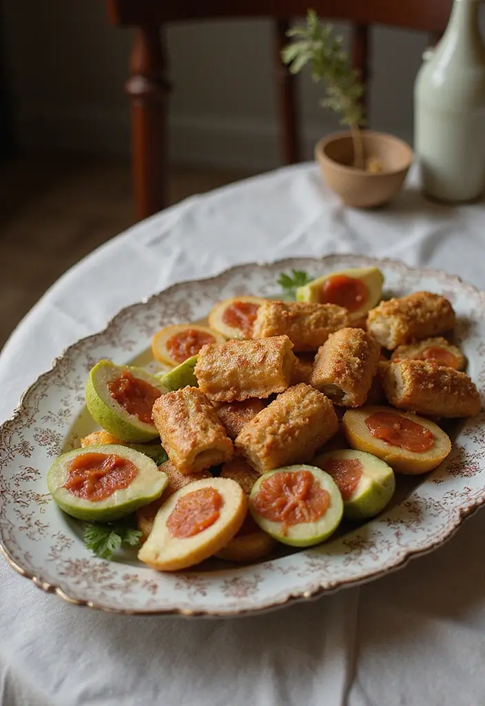 28 Vintage Kitchen Decor Ideas Featuring Ceramic Collectibles 49 28 Vintage Kitchen Decor Ideas Featuring Ceramic Collectibles - 17. Elegant Serving Platters