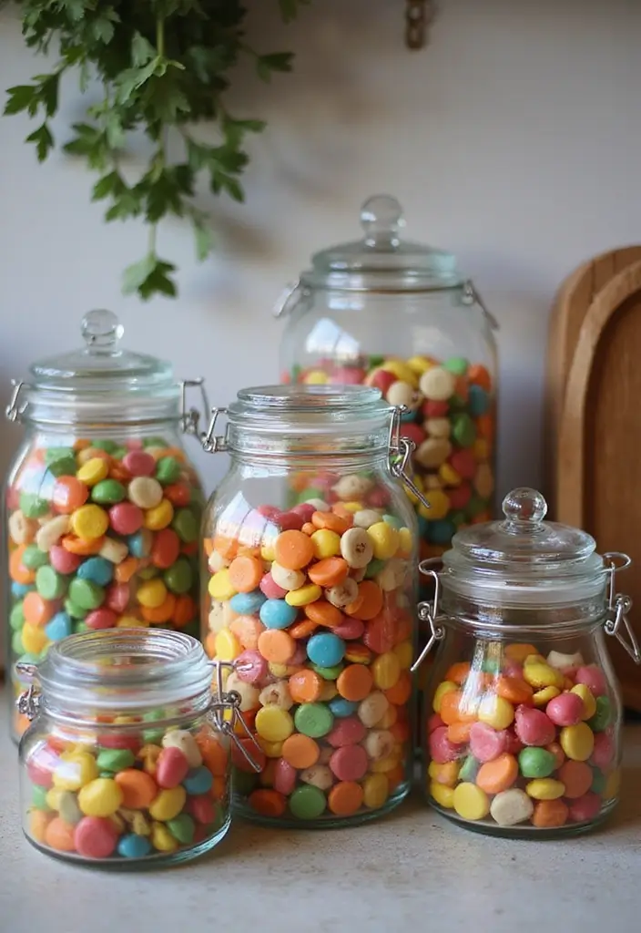 28 Vintage Kitchen Decor Ideas Featuring Ceramic Collectibles 50 28 Vintage Kitchen Decor Ideas Featuring Ceramic Collectibles - 18. Retro Glass Jars