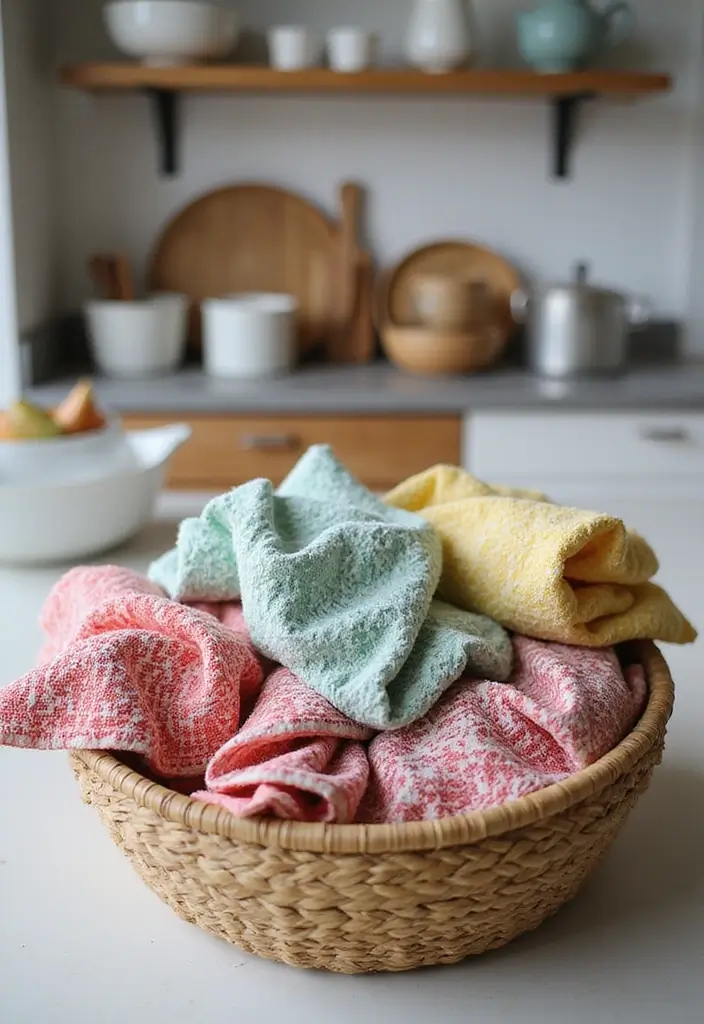 28 Vintage Kitchen Decor Ideas Featuring Ceramic Collectibles 61 28 Vintage Kitchen Decor Ideas Featuring Ceramic Collectibles - 21. Vintage Dish Towels