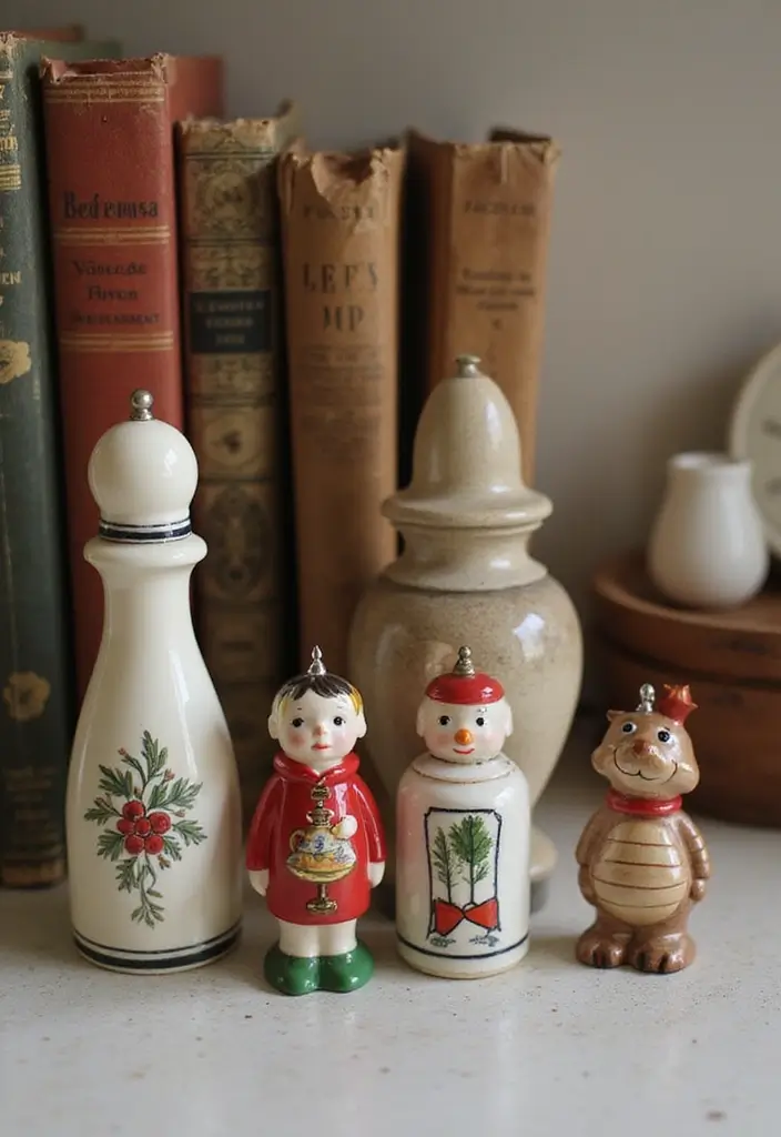 28 Vintage Kitchen Decor Ideas Featuring Ceramic Collectibles 9 28 Vintage Kitchen Decor Ideas Featuring Ceramic Collectibles - 3. Retro Salt and Pepper Shakers