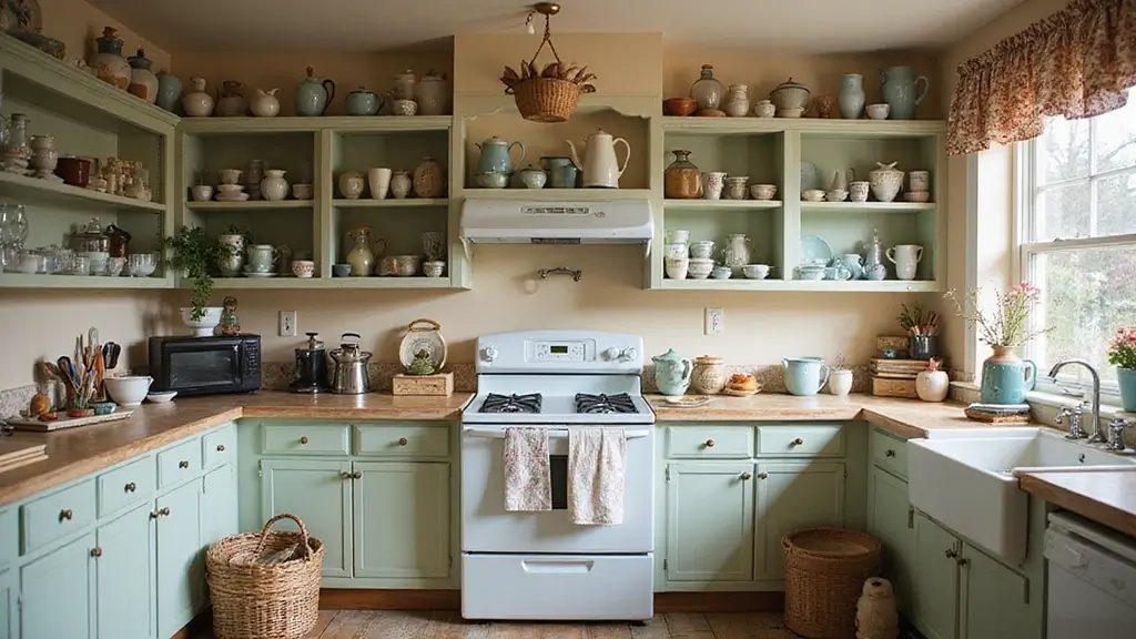 28 Vintage Kitchen Decor Ideas Featuring Ceramic Collectibles