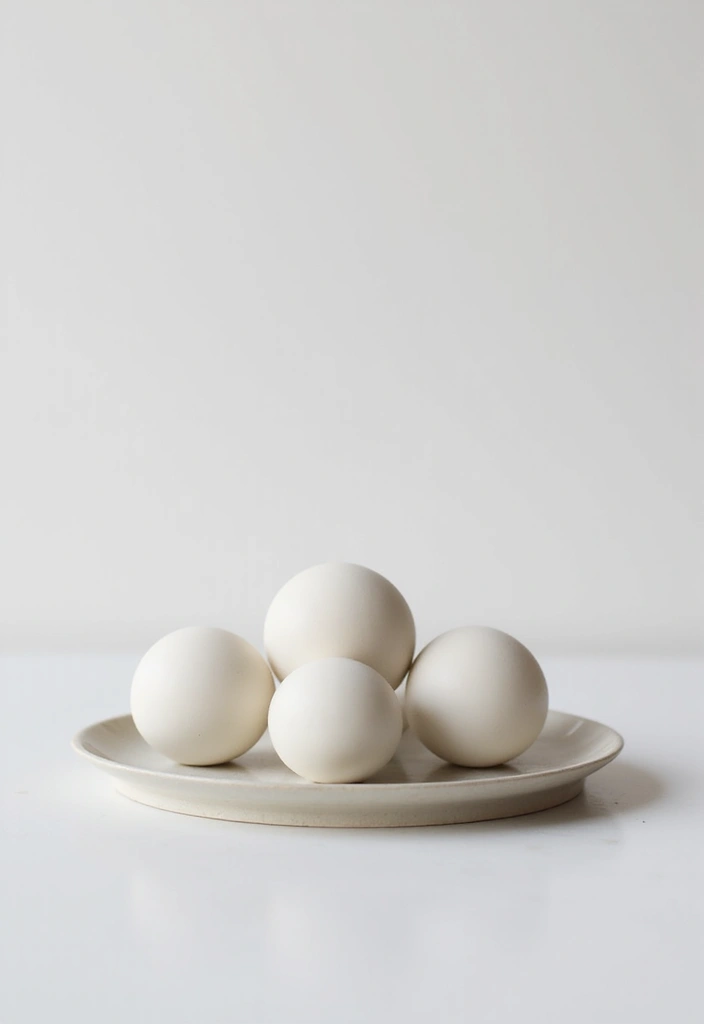 29 Ceramic Balls Decor Ideas That Add Texture And Character - 10. Minimalist Vignettes