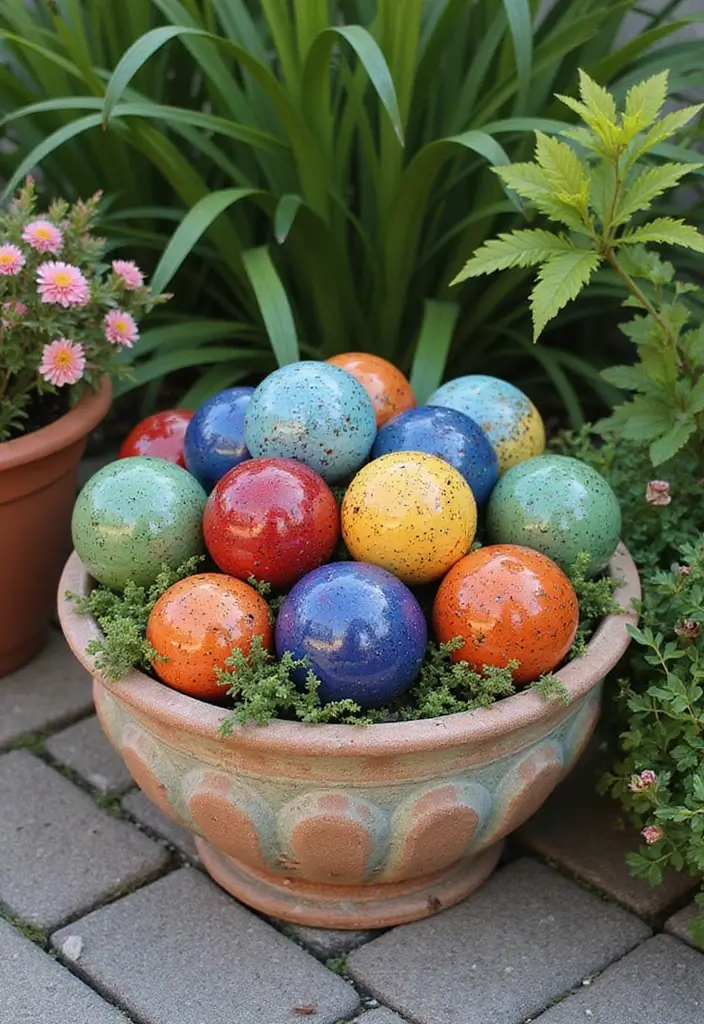 29 Ceramic Balls Decor Ideas That Add Texture And Character - 11. Outdoor Charm