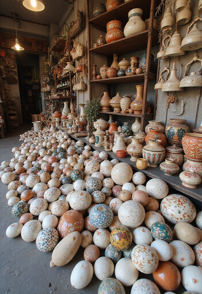 29 Ceramic Balls Decor Ideas That Add Texture And Character - 29. Unique Finds and Flea Market Treasures