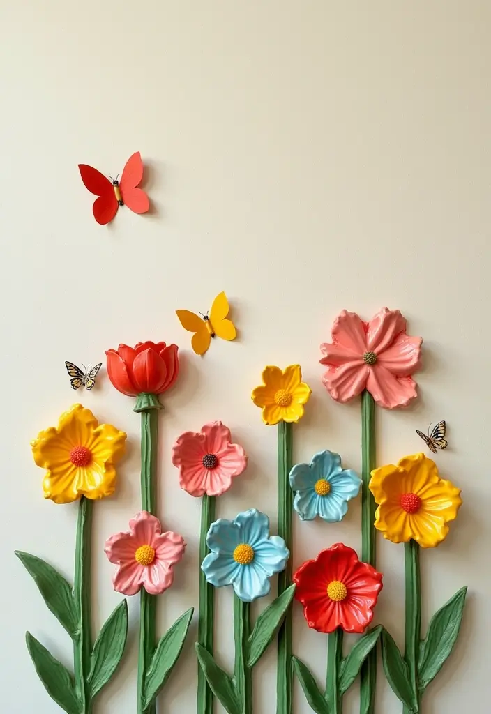 29 Ceramic Flowers Wall Decor Ideas To Brighten Your Home 1 29 Ceramic Flowers Wall Decor Ideas To Brighten Your Home - 1. Whimsical Garden