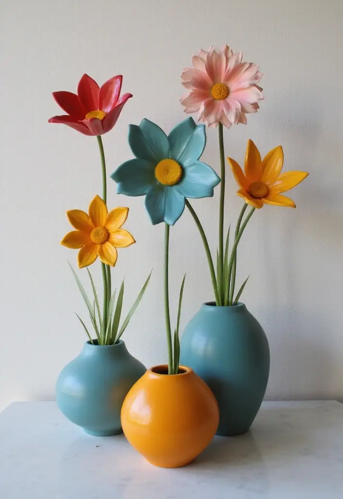 29 Ceramic Flowers Wall Decor Ideas To Brighten Your Home 26 29 Ceramic Flowers Wall Decor Ideas To Brighten Your Home - 12. Geometric Shapes