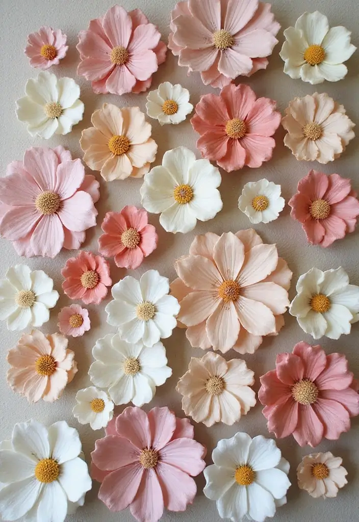29 Ceramic Flowers Wall Decor Ideas To Brighten Your Home 51 29 Ceramic Flowers Wall Decor Ideas To Brighten Your Home - 21. Overlapping Designs