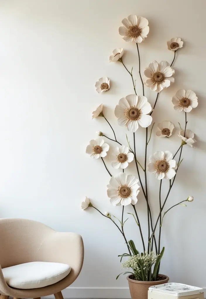 29 Ceramic Flowers Wall Decor Ideas To Brighten Your Home 55 29 Ceramic Flowers Wall Decor Ideas To Brighten Your Home - 25. Floral Silhouettes