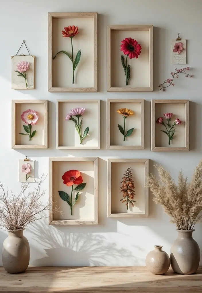 29 Ceramic Flowers Wall Decor Ideas To Brighten Your Home 15 29 Ceramic Flowers Wall Decor Ideas To Brighten Your Home - 7. Floral Frames