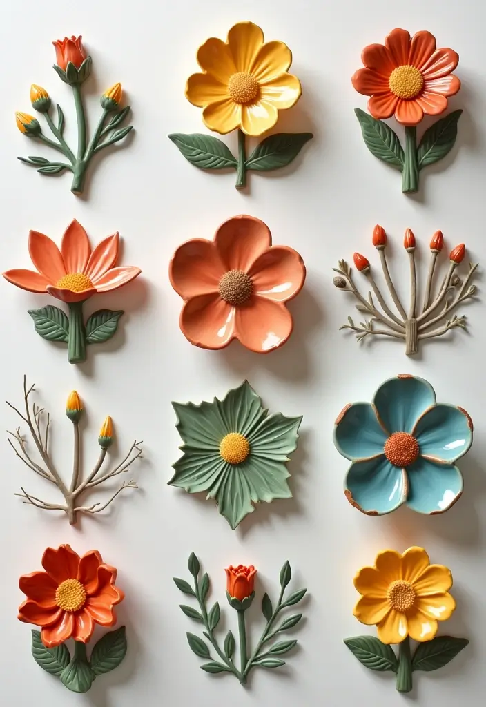 29 Ceramic Flowers Wall Decor Ideas To Brighten Your Home 16 29 Ceramic Flowers Wall Decor Ideas To Brighten Your Home - 8. Seasonal Themes