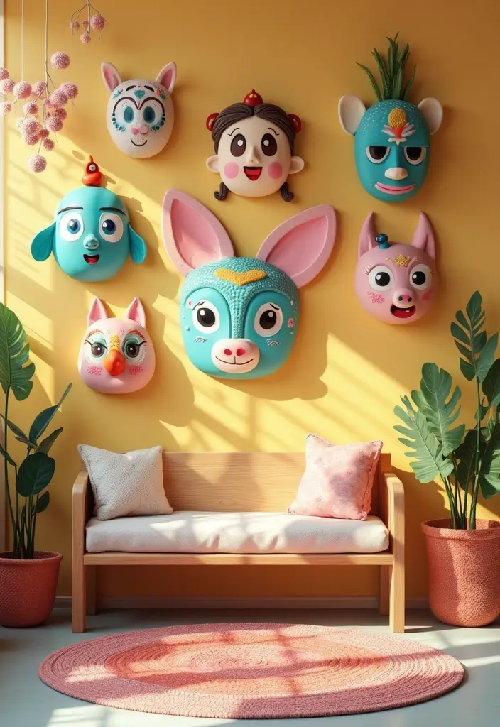 29 Ceramic Mask Decor Ideas That Double As Art Pieces 22 29 Ceramic Mask Decor Ideas That Double As Art Pieces - 12. Whimsical Children's Rooms