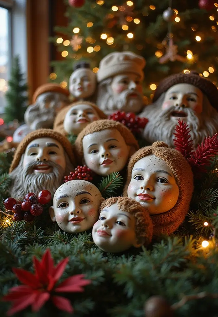 29 Ceramic Mask Decor Ideas That Double As Art Pieces 25 29 Ceramic Mask Decor Ideas That Double As Art Pieces - 13. Themed Displays for Holidays