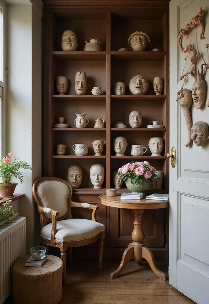 29 Ceramic Mask Decor Ideas That Double As Art Pieces 30 29 Ceramic Mask Decor Ideas That Double As Art Pieces - 16. Masks in Unexpected Places
