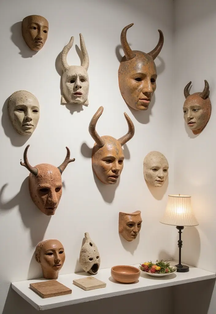 29 Ceramic Mask Decor Ideas That Double As Art Pieces 45 29 Ceramic Mask Decor Ideas That Double As Art Pieces - 21. Transforming Ceramic Masks into Functional Art