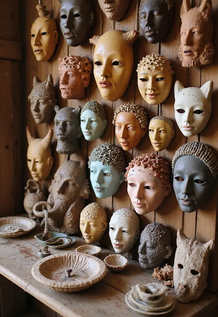 29 Ceramic Mask Decor Ideas That Double As Art Pieces 46 29 Ceramic Mask Decor Ideas That Double As Art Pieces - 22. The Joy of Collecting