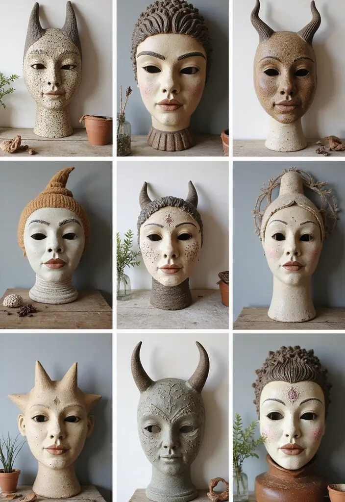 29 Ceramic Mask Decor Ideas That Double As Art Pieces 62 29 Ceramic Mask Decor Ideas That Double As Art Pieces - 26. Versatile Use in Various Room Themes