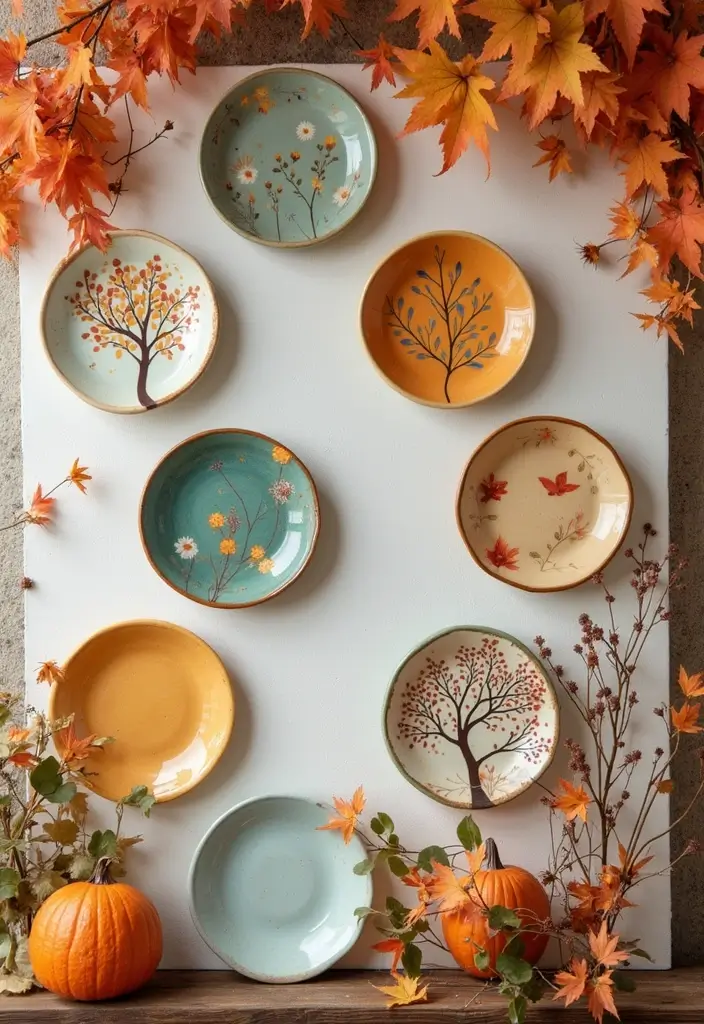 29 Ceramic Plate Decor Inspirations To Personalize Your Walls - 10. Seasonal Displays