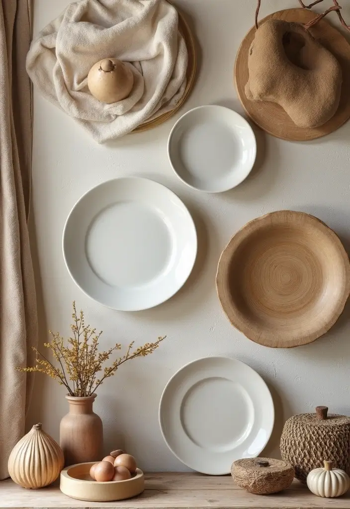 29 Ceramic Plate Decor Inspirations To Personalize Your Walls - 13. Mixing Materials