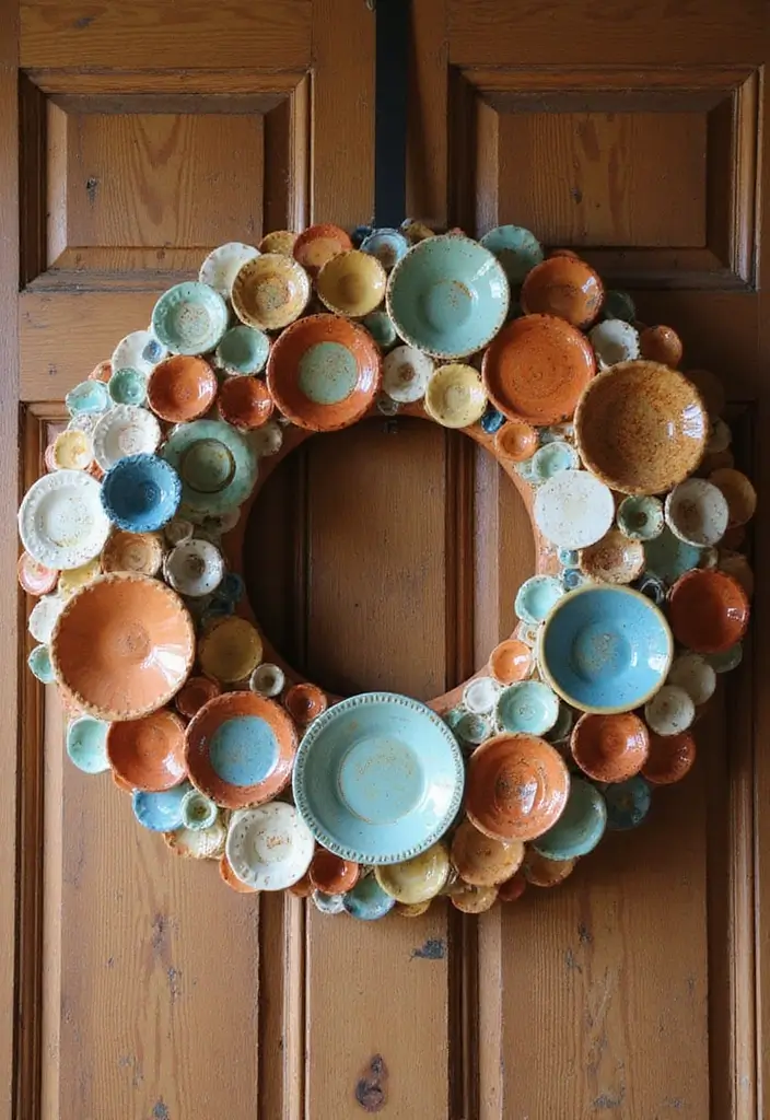 29 Ceramic Plate Decor Inspirations To Personalize Your Walls - 14. Plate Wreaths