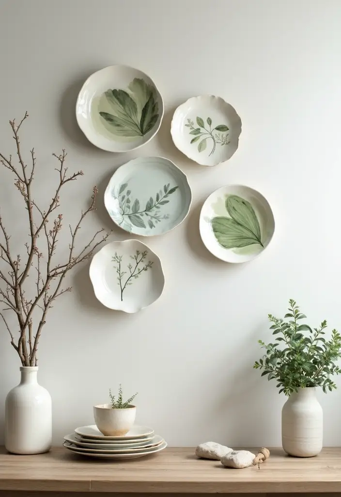 29 Ceramic Plate Decor Inspirations To Personalize Your Walls - 16. Nature-inspired Designs