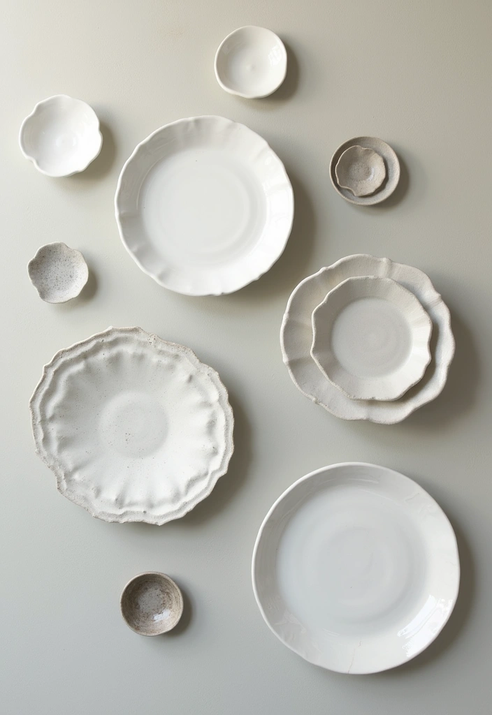 29 Ceramic Plate Decor Inspirations To Personalize Your Walls - 2. Monochromatic Elegance
