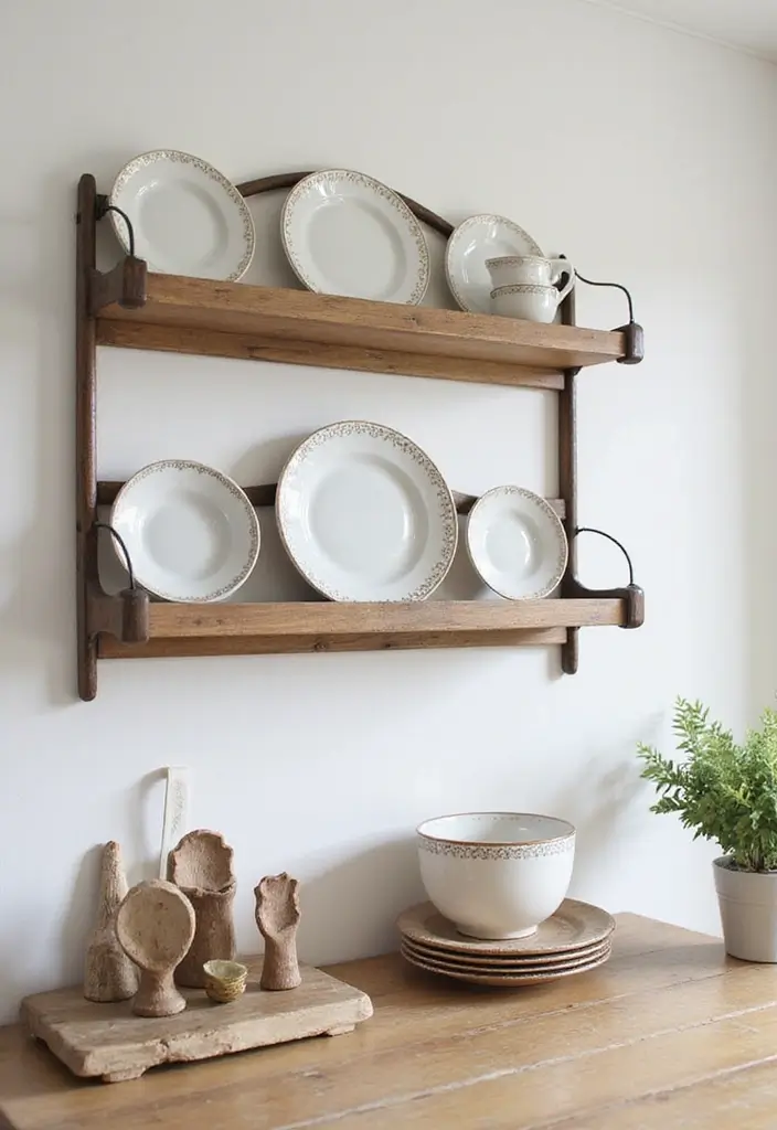 29 Ceramic Plate Decor Inspirations To Personalize Your Walls - 29. Wall-mounted Plate Rack