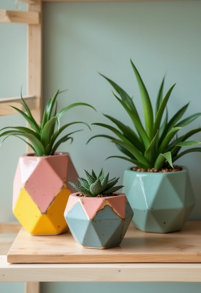 29 Home Decor Ceramic Projects Anyone Can Try 14 29 Home Decor Ceramic Projects Anyone Can Try - 4. Geometric Planters