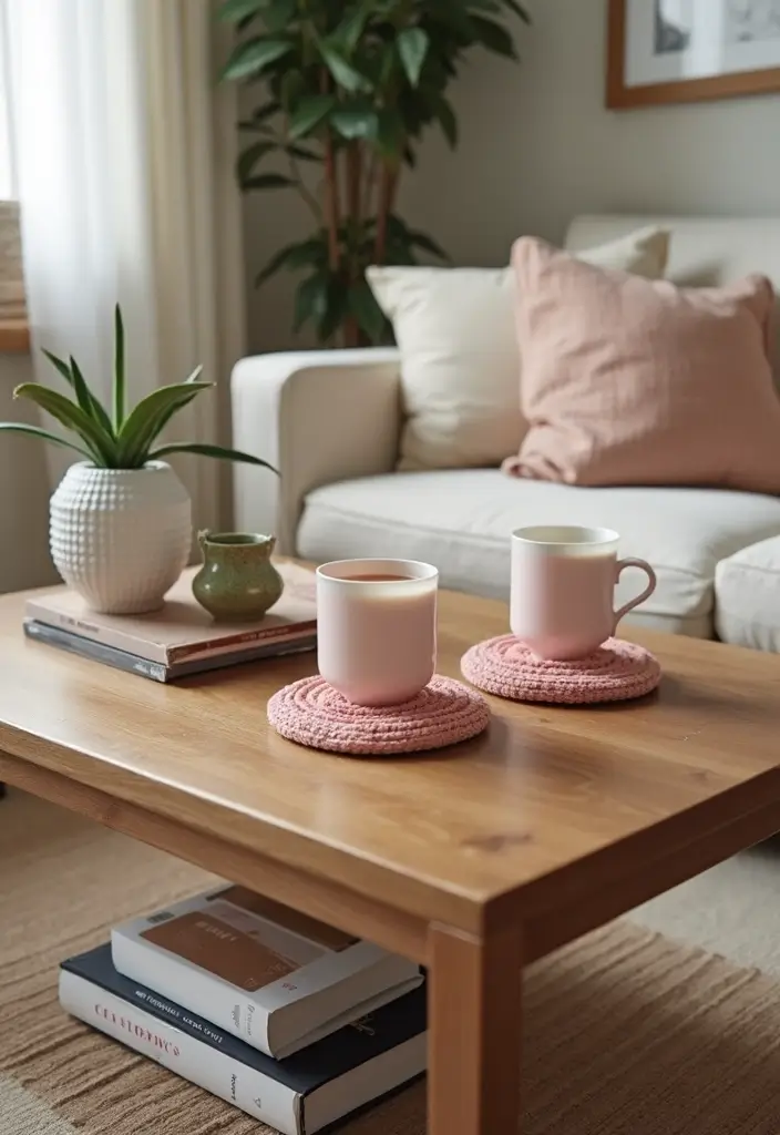 29 Pink Ceramic Decor Ideas That Feel Soft And Elegant - 11. Pink Ceramic Coasters