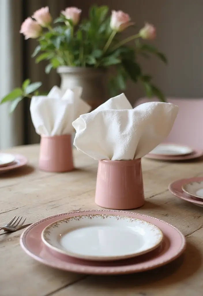 29 Pink Ceramic Decor Ideas That Feel Soft And Elegant - 23. Pink Ceramic Napkin Holders