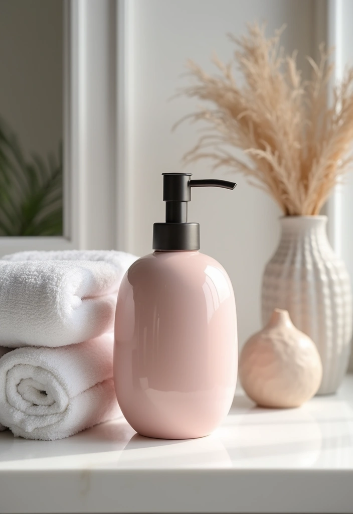 29 Pink Ceramic Decor Ideas That Feel Soft And Elegant - 25. Pink Ceramic Soap Dispensers