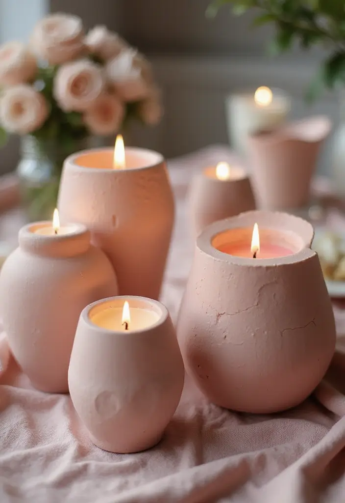29 Pink Ceramic Decor Ideas That Feel Soft And Elegant - 3. Elegant Pink Candle Holders