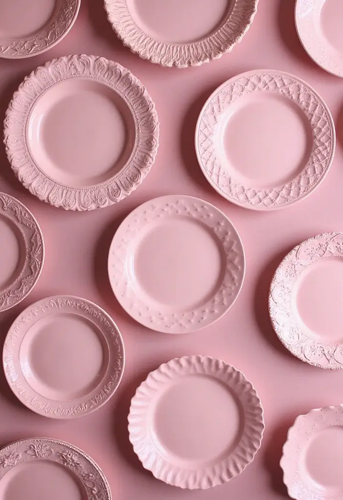 29 Pink Ceramic Decor Ideas That Feel Soft And Elegant - 6. Pink Decorative Plates on Display